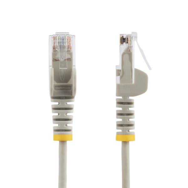 CAT6 LANケーブル/スリム/25cm/グレー/100W PoE/UTP/LSZH/より線/カテゴリ6 RJ45