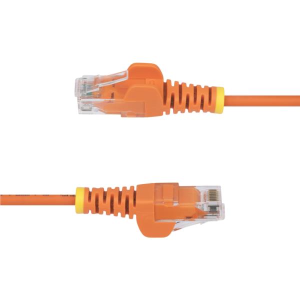 CAT6 LANケーブル/スリム/25cm/オレンジ/100W PoE/UTP/LSZH/より線/カテゴリ6 RJ45