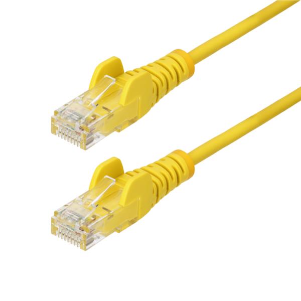 CAT6 LANケーブル/スリム/25cm/イエロー/100W PoE/UTP/LSZH/より線/カテゴリ6 RJ45