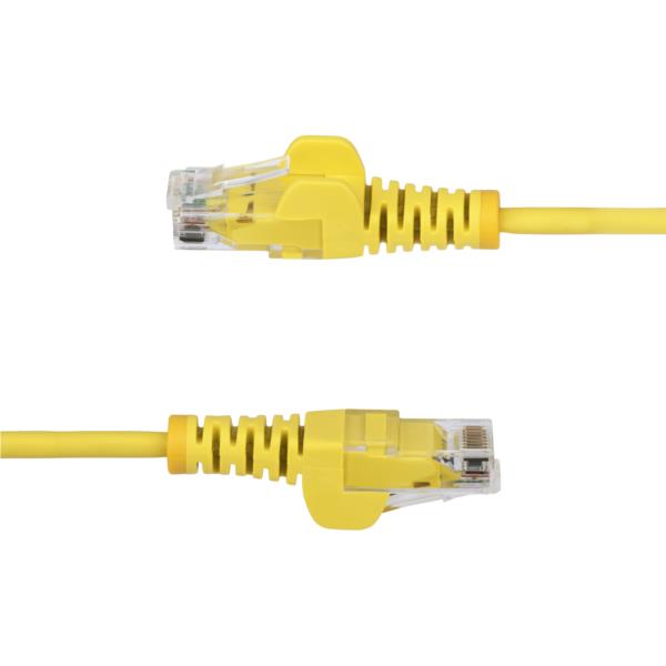 CAT6 LANケーブル/スリム/25cm/イエロー/100W PoE/UTP/LSZH/より線/カテゴリ6 RJ45