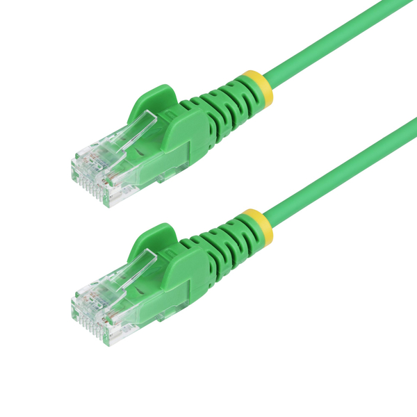 CAT6 LANケーブル/スリム/50cm/グリーン/PoE/スナッグレス/より線/カテゴリ6 イーサネットケーブル