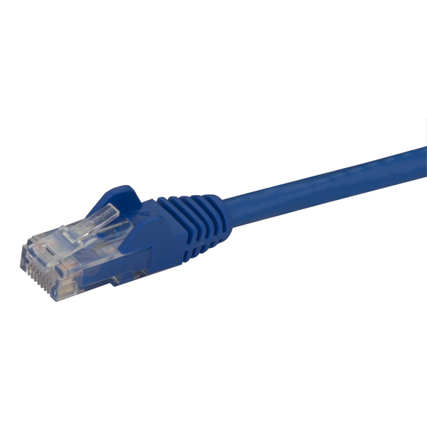 15mカテゴリー6LANケーブルブルーRJ45モールディングコネクタ(ツメ折れ防止カバー付き)ギガビットイーサネット対応Cat6UTPケーブル