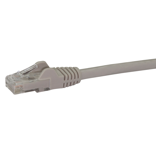15mカテゴリー6LANケーブルグレーRJ45モールディングコネクタ(ツメ折れ防止カバー付き)ギガビットイーサネット対応Cat6UTPケーブル