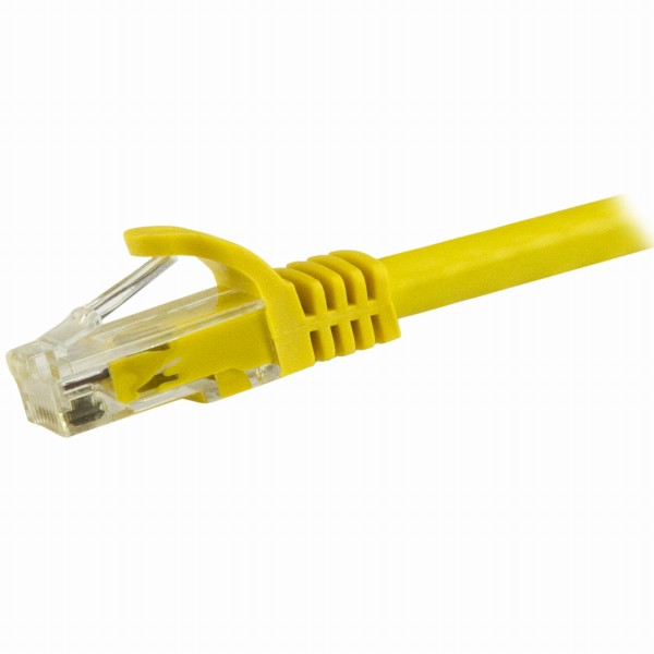 カテゴリー6LANケーブル15mイエローツメ折れ防止カバー付きRJ45モールドコネクタギガビットイーサネット対応Cat6UTPケーブル