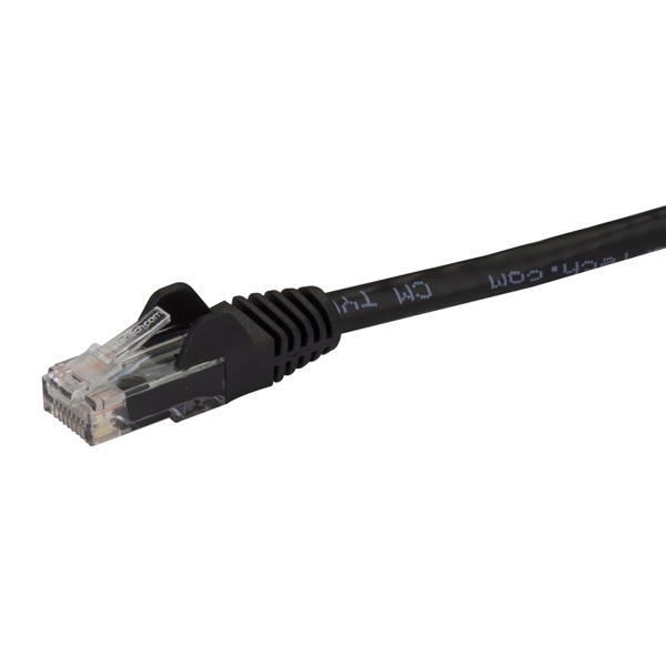 3mカテゴリー6LANケーブルブラックRJ45モールディングコネクタ(ツメ折れ防止カバー付き)ギガビットイーサネット対応Cat6UTPケーブル