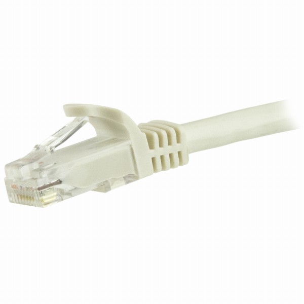5mカテゴリー6LANケーブルホワイトRJ45モールディングコネクタ(ツメ折れ防止カバー付き)ギガビットイーサネット対応Cat6UTPケーブル