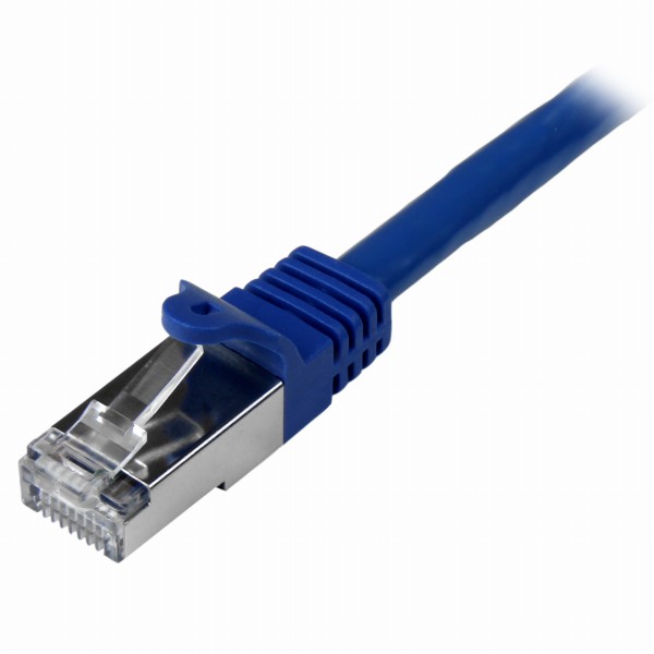カテゴリ6LANケーブル3mブルーツメ折れ防止RJ45コネクタS/FTP(2重シールドツイストペア)ケーブル