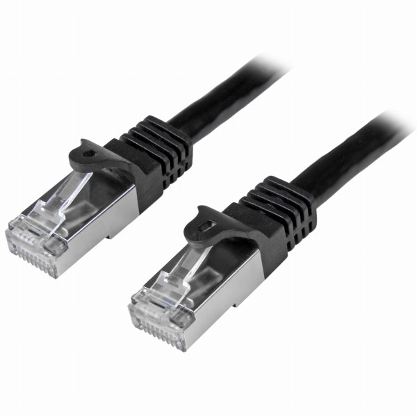 カテゴリ6LANケーブル0.5mブラックツメ折れ防止RJ45コネクタS/FTP(2重シールドツイストペア)ケーブル