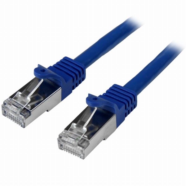カテゴリ6LANケーブル0.5mブルーツメ折れ防止RJ45コネクタS/FTP(2重シールドツイストペア)ケーブル