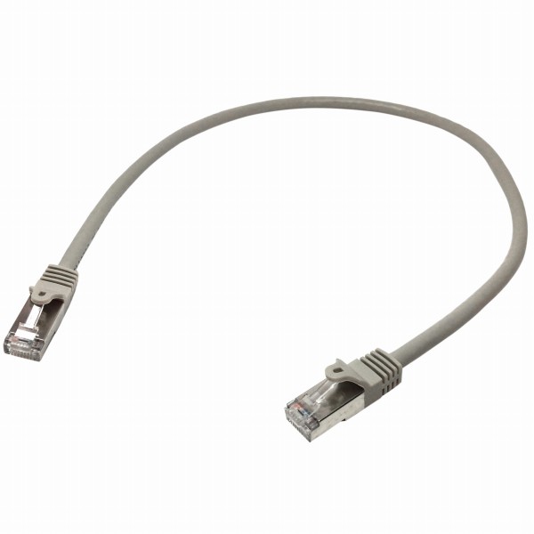 カテゴリ6LANケーブル0.5mグレーツメ折れ防止RJ45コネクタS/FTP(2重シールドツイストペア)ケーブル