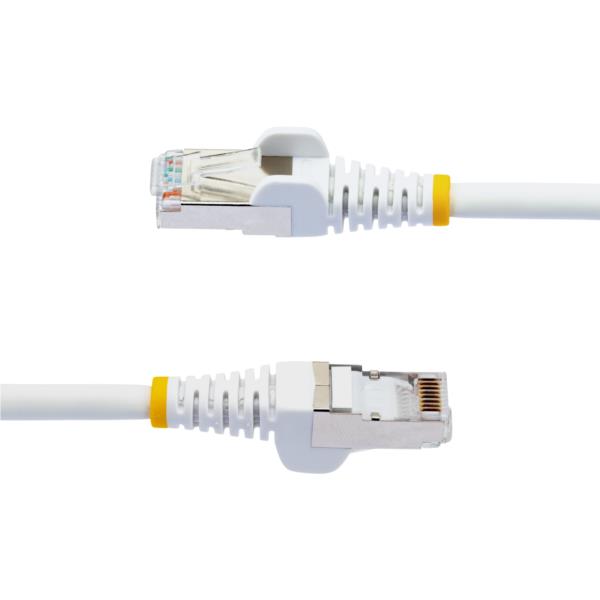 カテゴリー6ALANケーブル/2m/ホワイト/LSZH(低煙ゼロハロゲン)/10GbE500MHz/100WPoE++/S/FTP/ETL認証済/ツメ折れ防止機構付