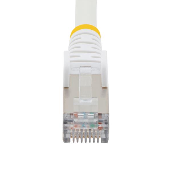カテゴリー6ALANケーブル/2m/ホワイト/LSZH(低煙ゼロハロゲン)/10GbE500MHz/100WPoE++/S/FTP/ETL認証済/ツメ折れ防止機構付