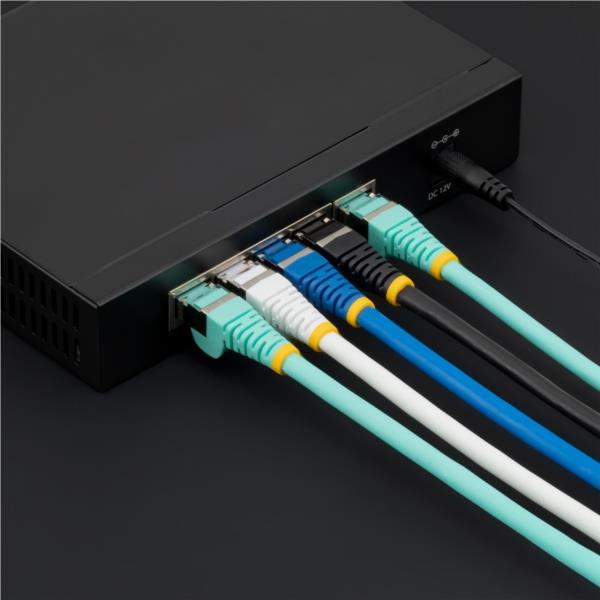 カテゴリー6ALANケーブル/2m/ホワイト/LSZH(低煙ゼロハロゲン)/10GbE500MHz/100WPoE++/S/FTP/ETL認証済/ツメ折れ防止機構付