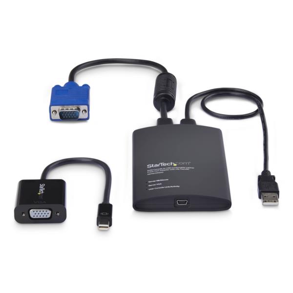 KVMコンソールアダプター ノートPC用/USB VGA Mini DisplayPort対応/サーバー保守 管理用