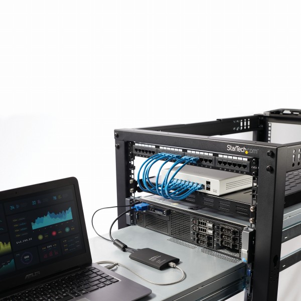 携帯用KVMコンソールアダプタノートパソコンのUSBに接続ファイル転送/ビデオキャプチャ機能付き