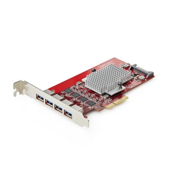 PCIe拡張カード/4ポート USB-A 3.2/PCIe 3.0 x4/独立コントローラー/標準プロファイル