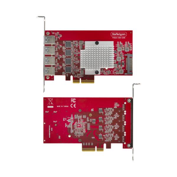PCIe拡張カード/4ポート USB-A 3.2/PCIe 3.0 x4/独立コントローラー/標準プロファイル