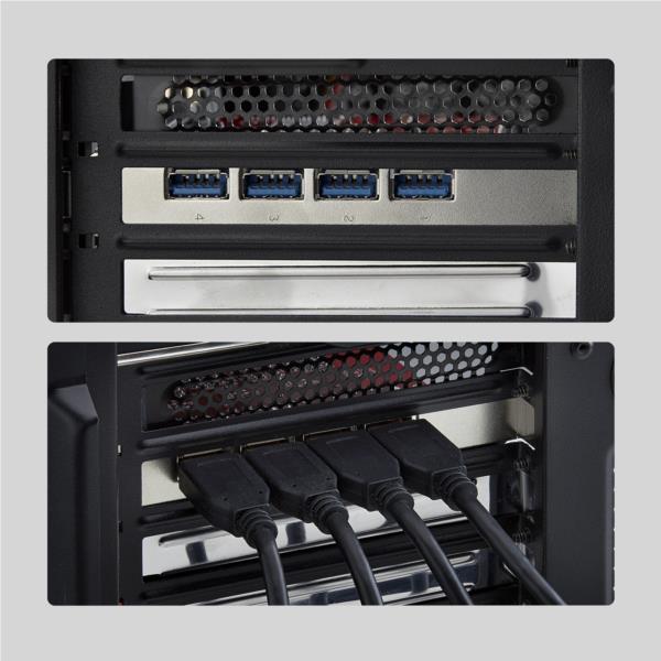 PCIe拡張カード/4ポート USB-A 3.2/PCIe 3.0 x4/独立コントローラー/標準プロファイル