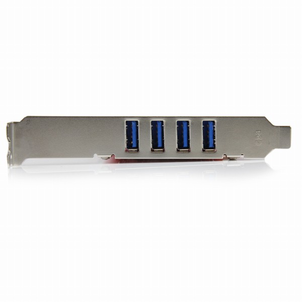 SuperSpeedUSB3.04ポート増設PCIカードSATA電源コネクタ搭載最大900mAまでUSBバスパワー供給可能