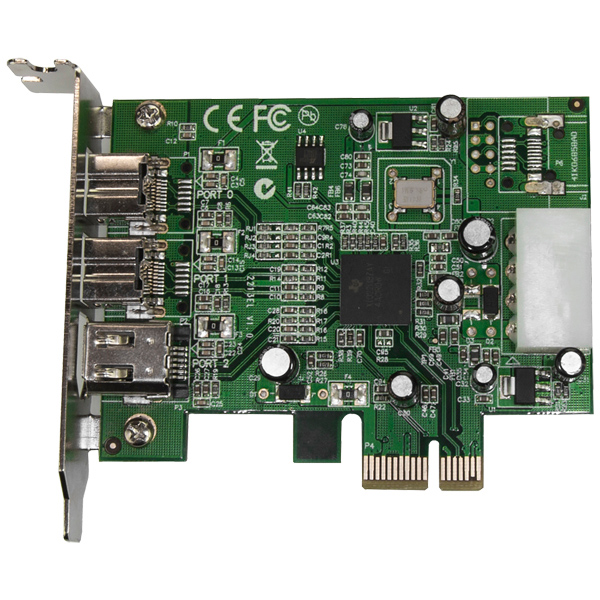 ロープロファイル対応IEEE1394a1ポート/1394b2ポート増設PCIExpressカード9ピンFireWire800x2/6ピンFireWire400x1対応内部電源コネクタ搭載