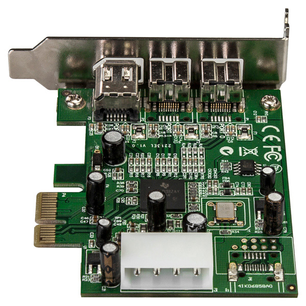ロープロファイル対応IEEE1394a1ポート/1394b2ポート増設PCIExpressカード9ピンFireWire800x2/6ピンFireWire400x1対応内部電源コネクタ搭載