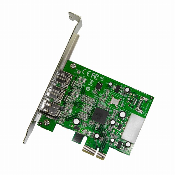 IEEE1394a1ポート/1394b2ポート増設PCIExpressカード9ピンFireWire800x2/6ピンFireWire400x1対応PCIeカード内部電源コネクタ搭載