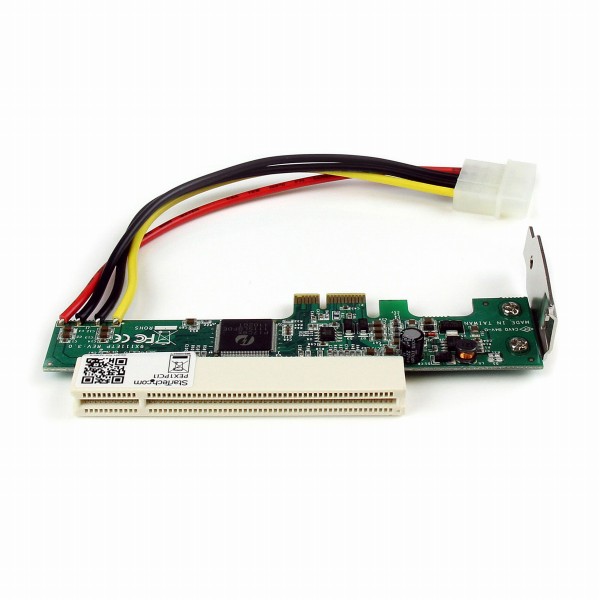 PCIExpress-PCI変換カード/変換基盤1xPCIExpressx1(オス)-1xPCIスロット(メス)/ペリフェラル用電源4ピン