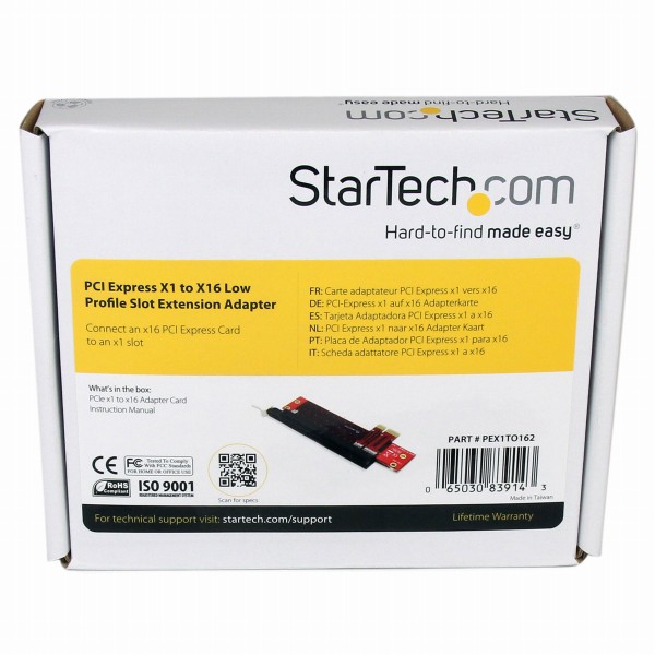 PCIExpressx1-x16変換カードロープロファイル用スロット拡張アダプタ(PCIex1からx16へ)