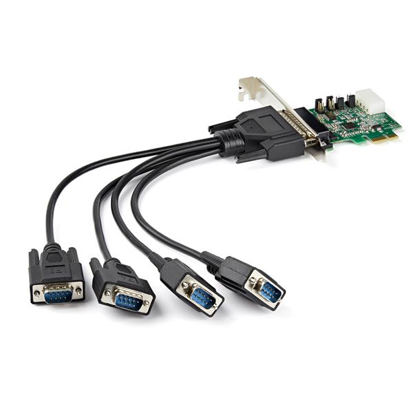 シリアル4ポート増設PCIExpressカード4xRS232Cポート拡張PCIe接続ボード16950UART内蔵Windows&Linux対応