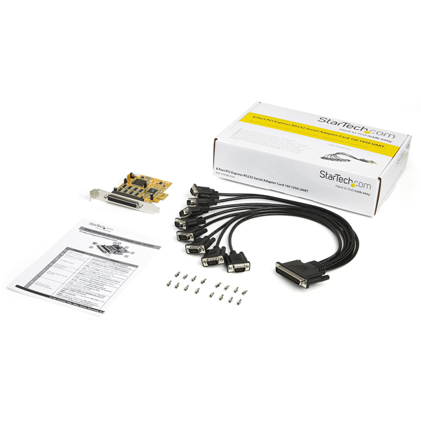8シリアルポート増設PCIExpressカードRS232C拡張ボード16C1050UARTCOMポート増設PCIeカード15kVESD保護Windows&Linux対応