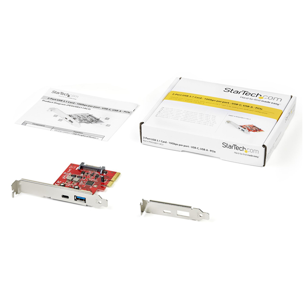 2ポート10GbpsUSB-A/USB-C増設PCIExpressカード1xUSBType-C/1xUSBType-AUSB3.1Gen2(USB3.2Gen2x1)準拠PCIe拡張カードWindows/macOS/Linux対応