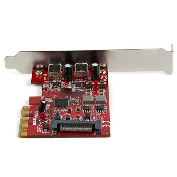 2ポートUSBType-C増設PCIExpressカードUSB3.1Gen2(10Gbps)準拠PCIeGen3x4対応ASM3142チップセット搭載