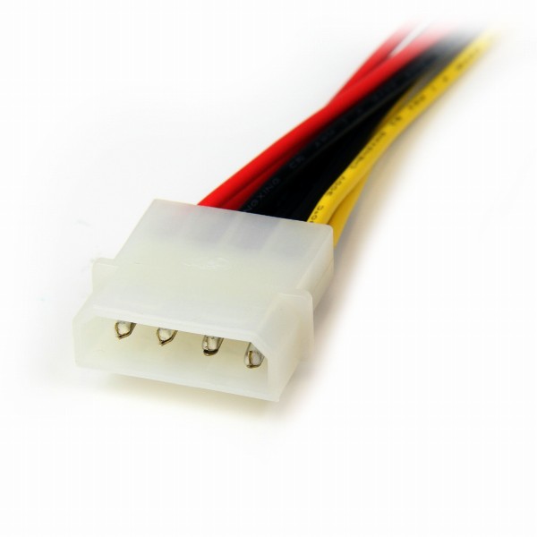 30cm電源分岐変換ケーブルペリフェラル電源コネクタ(4ピン)-2xSATA電源コネクタ(15ピン)