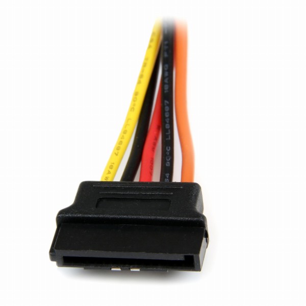 15cmラッチ付きSATA電源ケーブルシリアルATAY字分岐/スプリッターケーブル1xSATA電源プラグ(オス)-2xSATA電源レセプタクル(メス)
