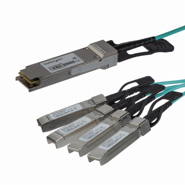 QSFP+アクティブ光ブレークアウトケーブル5mCisco製QSFP-4X10G-AOC5M互換40GbE