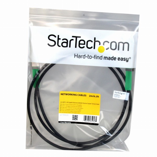 DAC Twinaxブレークアウトケーブル／2m／MSA対応アンコード／40GbE QSFP+ 銅線DAC