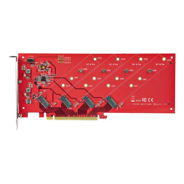 M.2 SSD拡張カード/PCI Express 4.0/4スロット NVMe・AHCI/Windows・Linux対応