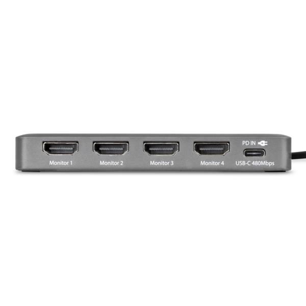ドッキングステーション/USB-C接続/4画面/4K60Hz HDMI/100W PD/1xUSB-A/Type-Cハブ