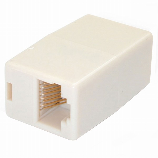 Cat5e対応LANケーブル用延長コネクタJR45/モジュラージャック用中継アダプタRJ45メス-RJ45メス