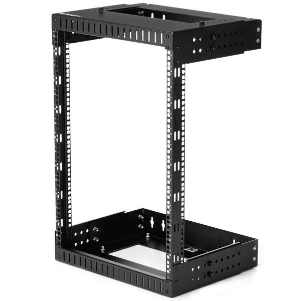 壁掛け対応サーバーラック15Uラック奥行き可変（30.5cm-50.8cm）オープンフレーム