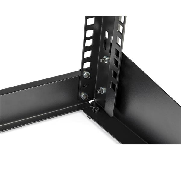 オープンフレーム式サーバーラック4U卓上型2ポストネットワーク機器対応耐荷重30kg