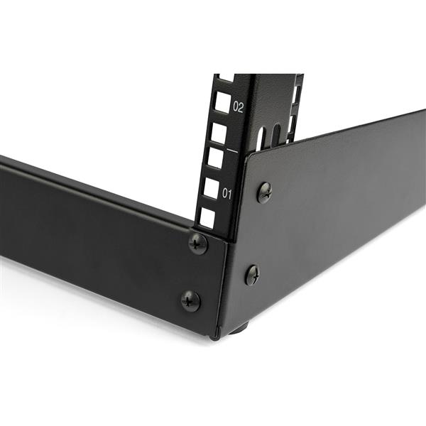 オープンフレーム式サーバーラック4U卓上型2ポストネットワーク機器対応耐荷重30kg