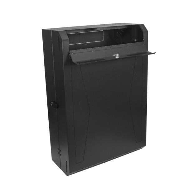 19インチサーバーラック/省スペース壁掛け縦型タイプ/6U鍵付きネットワークキャビネット/耐荷重90kg/奥行き76cm