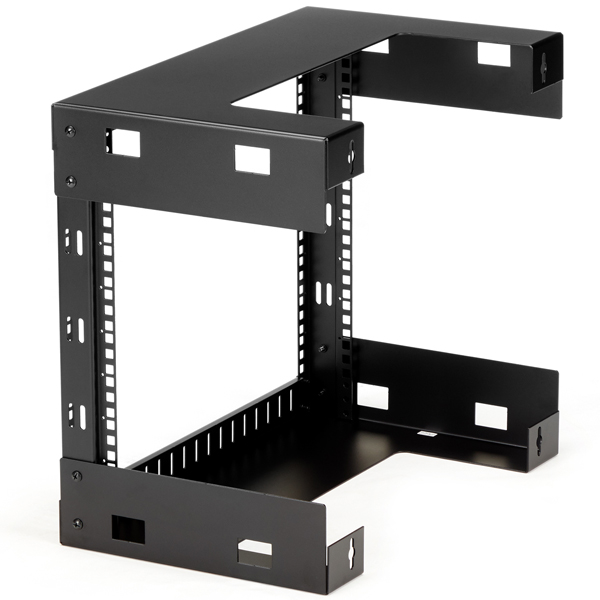 サーバーラック(8U/EIA規格)壁掛けタイプ奥行き12インチ2ポストオープンフレーム耐荷重80kg