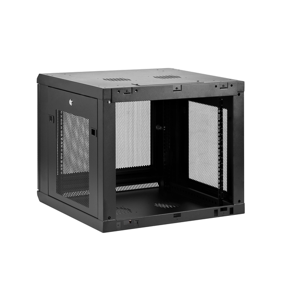 サーバーラック/壁掛型キャビネット/9U/4ポスト/取付奥行48cm/耐荷重90kg/AV ネットワーク機器収納用