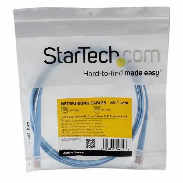 1.8mシスコCisco規格準拠コンソール/ロールオーバーケーブルRJ45/オス-RJ45/オス
