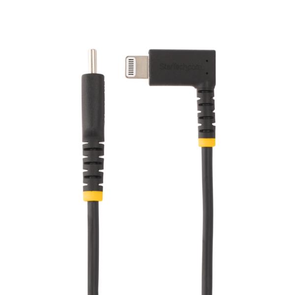 USB-C-Lightningケーブル/1m/USB2.0/L型右向き/高耐久性/アラミド繊維使用/AppleMFi認証/iPhone用充電同期ケーブル/タイプC-ライトニング変換ケーブル