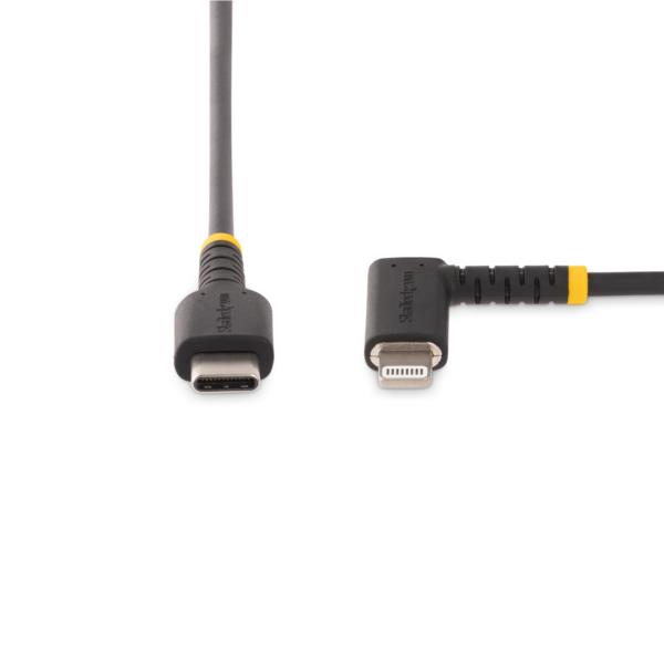 USB-C-Lightningケーブル/1m/USB2.0/L型右向き/高耐久性/アラミド繊維使用/AppleMFi認証/iPhone用充電同期ケーブル/タイプC-ライトニング変換ケーブル