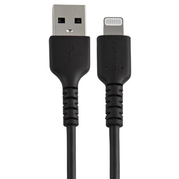 高耐久Lightning-USB-Aケーブル15cm/ブラック/アラミド繊維補強/iPhone、iPod、iPad対応/AppleMFi認証アップルライトニング-USB充電同期ケーブル