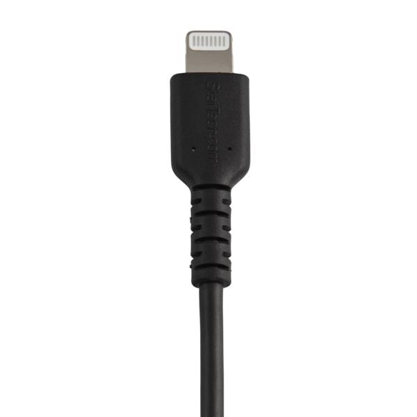 高耐久Lightning-USB-Aケーブル15cm/ブラック/アラミド繊維補強/iPhone、iPod、iPad対応/AppleMFi認証アップルライトニング-USB充電同期ケーブル